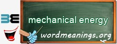 WordMeaning blackboard for mechanical energy